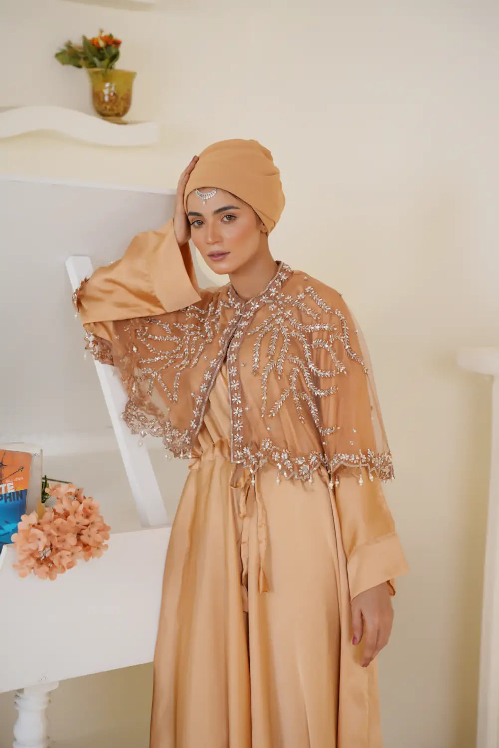 Lemon Sun Abaya & Cape Set - Veil of the Essence
