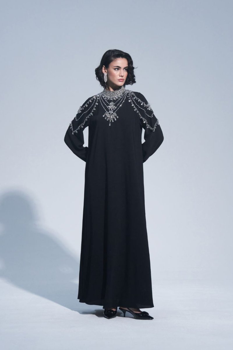 Midnight Halo Abaya - Veil of the Essence