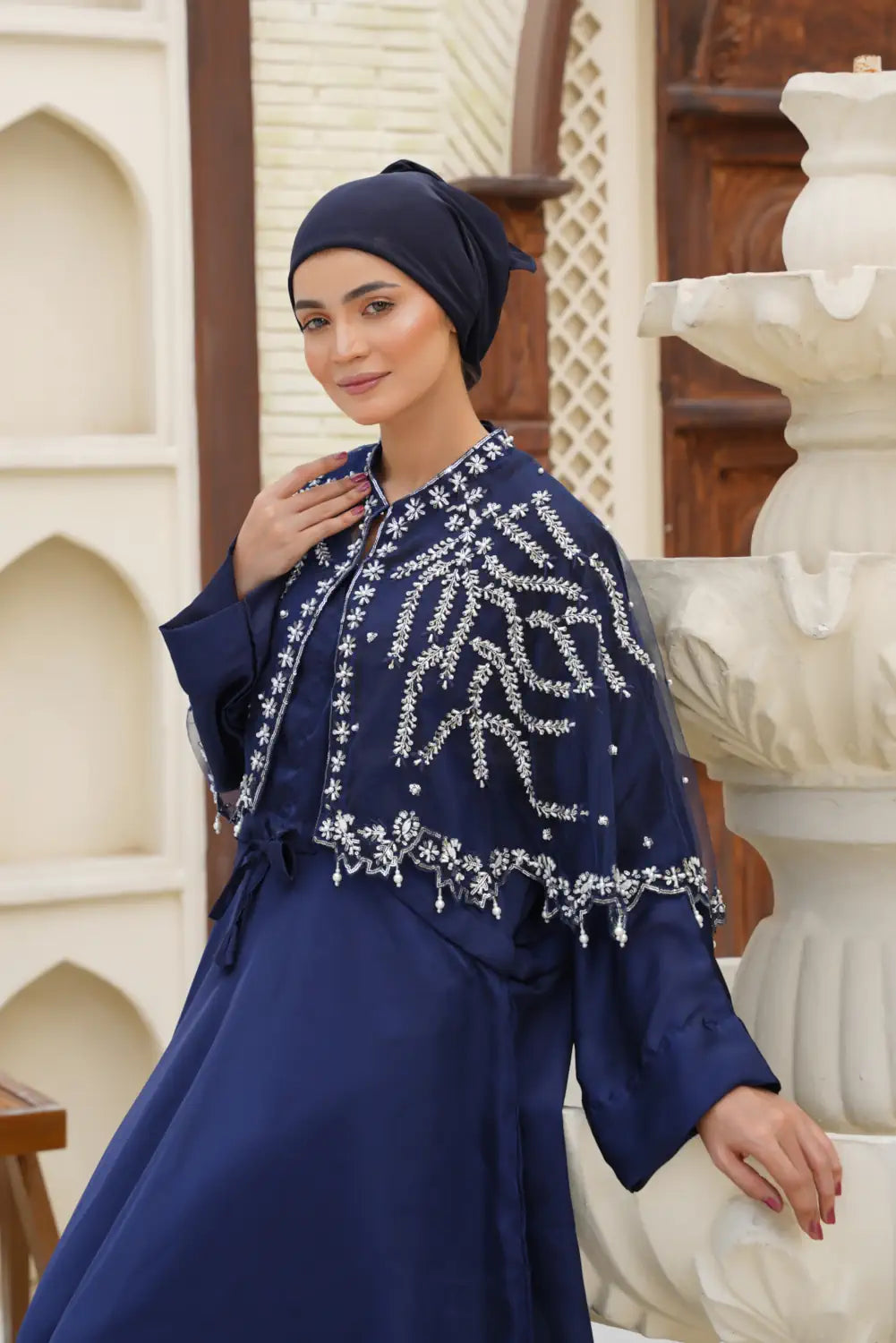 Sultan’s Sea Abaya & Cape Set - Veil of the Essence