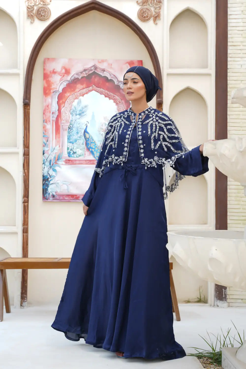 Sultan’s Sea Abaya & Cape Set - Veil of the Essence