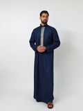 Navy Blue Baharaini Kandura - Veil of the Essence