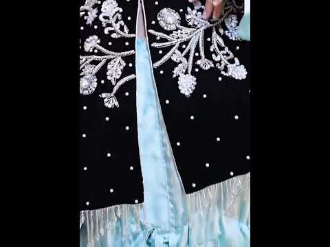 Black Velvet Silver Embroidered Cape